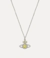 Vivienne Westwood Valentina Orb Pendant Necklace Platinum-yellow-white-cz Platinum-yellow-white-cz Women In Platinum-yellow-white-cz