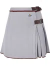 Vivienne Westwood Mens Pigeon Grey Valentina Logo-embroidery Cotton And Wool-blend Knit Kilt In Grey
