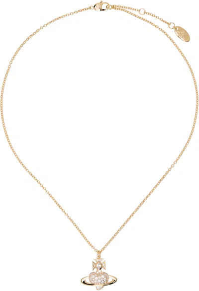 Vivienne Westwood Valentine's Agnatha Bas Relief Pendant Necklace In Gold