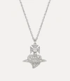 Vivienne Westwood Valentine's Agnatha Pendant Necklace Silver Cubic Zirconia Women In Silver