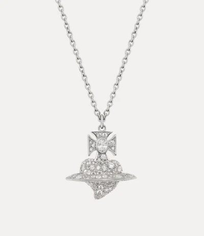 Vivienne Westwood Valentine's Agnatha Pendant Necklace Silver Cubic Zirconia Women