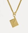 Vivienne Westwood Valentine's Envelope Necklace Gold Brass Unisex In Gold