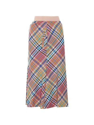 Vivienne Westwood Vase Ensemble Checked Midi Skirt In Multi