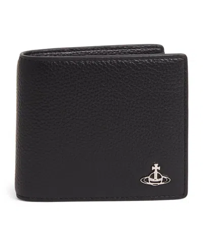 Vivienne Westwood Vegan Leather Orb Bifold Wallet In Black