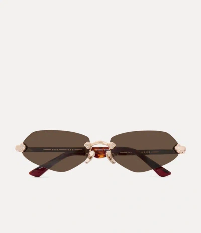 Vivienne Westwood Vera Sunglasses Stainless Yellow  Women In Brown
