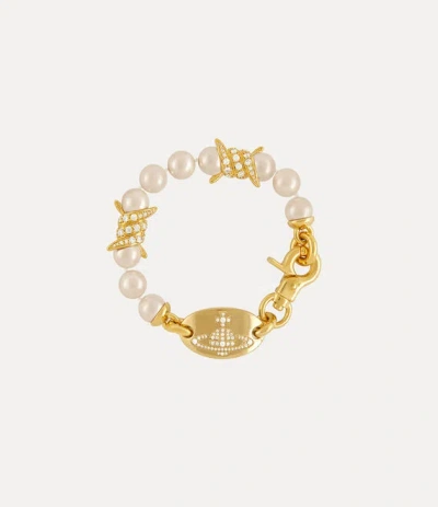 Vivienne Westwood Verena Bracelet Gold-creamrose-pearl-white-cz Gold-creamrose-pearl-white-cz Women
