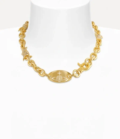 Vivienne Westwood Verena Chain Necklace Gold Cubic Zirconia Women