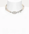 Vivienne Westwood Verena Pearl Necklace Silver Swarovski Pearls / Cubic Zirconia Women