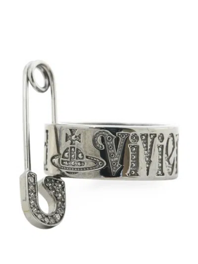 Vivienne Westwood Vernon Safety-pin Ring In Silver