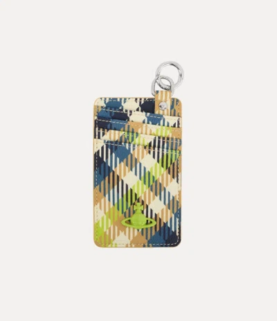 Vivienne Westwood Vertical Card Holder Buccia D'arancia Fluro-tartan One Size Unisex