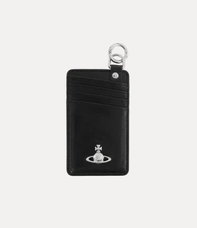Vivienne Westwood Vertical Card Holder Shiny Veget Tanned Black One Size Unisex