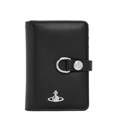 Vivienne Westwood Vertical Flap Card Holder In Black