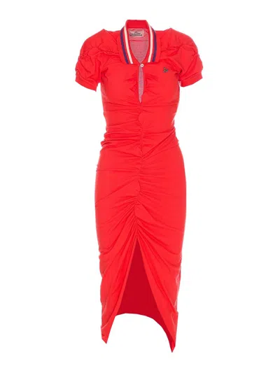 Vivienne Westwood Pulling Midi Dress In Red