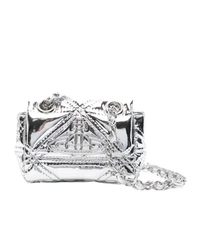 Vivienne Westwood Vinnie Quilted Mini Bag In Silver