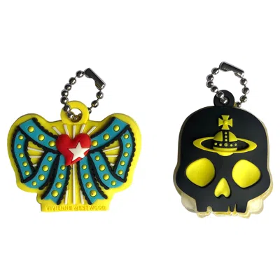 Pre-owned Vivienne Westwood - Vintage Bag Charms / Keyrings - Set Of 2 - Skull, Orb + Bow In Black