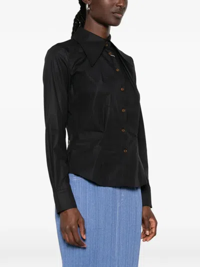 Vivienne Westwood Camicia Violin In Cotone Con Ricamo Orb In Black