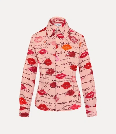 Vivienne Westwood Violin Tuxedo Shirt Printed Raso Twill Kisses 44 Women In Multi