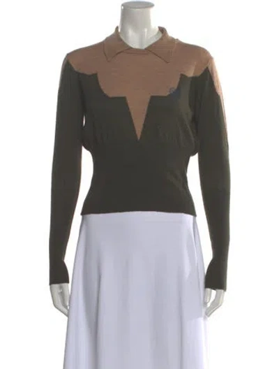 Pre-owned Vivienne Westwood Virgin Wool Colorblock Pattern Polo In Gray