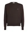 Vivienne Westwood Crewneck Sweater With Ribbed Cuffs And Hem In Brown