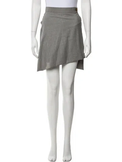 Pre-owned Vivienne Westwood Virgin Wool Mini Skirt W/ Tags In Grey
