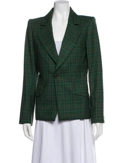 Pre-owned Vivienne Westwood Virgin Wool Plaid Print Blazer In Green