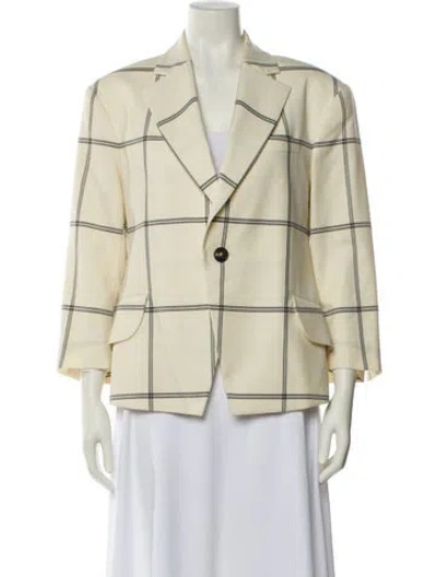 Pre-owned Vivienne Westwood Virgin Wool Plaid Print Blazer In Neutral