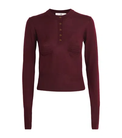 Vivienne Westwood Virgin Wool Sweater In Burgundy