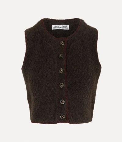 Vivienne Westwood Vivienne Cardigan Andreas Kronthaler For  Alpaca Blend Brown L/xl Unisex