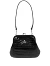 Vivienne Westwood Embossed Shoulder Bag In Black