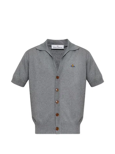 Vivienne Westwood V-neck Cardigan In Gray