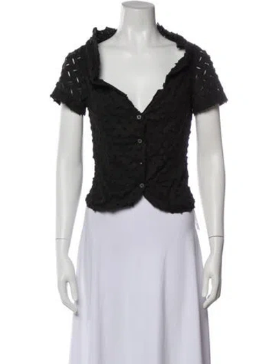 Pre-owned Vivienne Westwood V-neck Short Sleeve Top In Black
