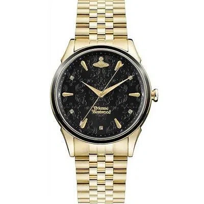 Pre-owned Vivienne Westwood Vv208gbgd Quartz Black X Gold Watch