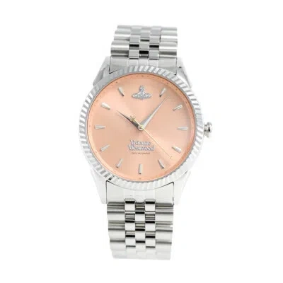 Pre-owned Vivienne Westwood Vv240phsl Seymour Quartz Analog Peach Pink