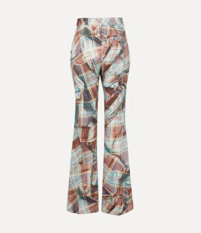 VIVIENNE WESTWOOD W RAY TROUSERS WOOL MULTI TARTAN PATTERN 46 WOMEN