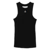 Vivienne Westwood 90s Orb-embellished Ribbed Tank Top In Black