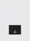 Vivienne Westwood Card Holder Flat Small Leather Goods Black In Black