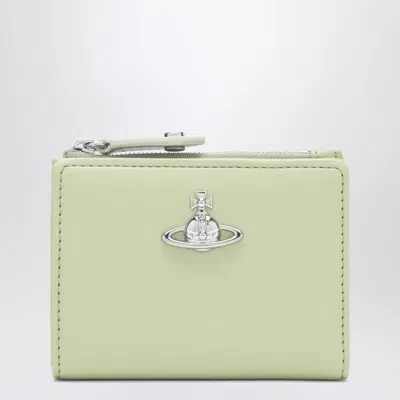 Vivienne Westwood Wallet With Orb Logo In Pastel In Green