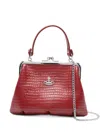Vivienne Westwood Crocodile Chain Strap Wallets Metal Frame Top Handle