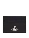 Vivienne Westwood Orb Logo-plaque Card Holder In Black