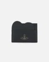 Vivienne Westwood Heart Card Holder Small Leather Goods Black In Gray