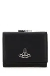 Vivienne Westwood Logo Plaque Compact Wallet In Black