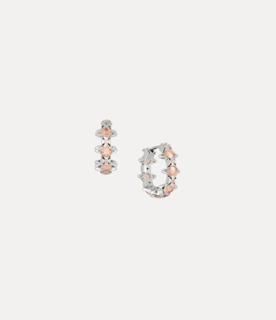 Vivienne Westwood Warwick Earrings Platinum-peach-cz Platinum-peach-cz Women In Silver