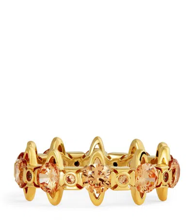 Vivienne Westwood Warwick Ring In Gold-dark-champagne-cz