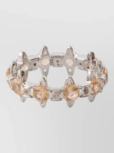 Vivienne Westwood Warwick Ring Metal Gemstone Star Design In Neutral