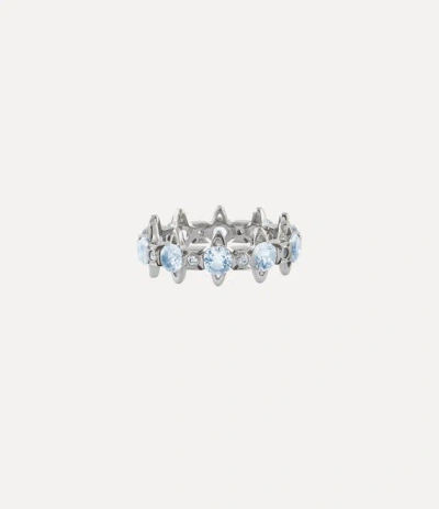 Vivienne Westwood Warwick Ring Platinum-blue-nano-crystal-cz- Platinum-blue-nano-crystal-cz- Unisex