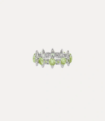 Vivienne Westwood Warwick Ring Platinum-lime-green-cz Platinum-lime-green-cz Unisex