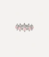 Vivienne Westwood Warwick Ring Platinum-pink-nano-crystal-cz- Platinum-pink-nano-crystal-cz- Unisex In Platinum-pink-nano-crystal-cz-