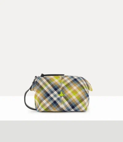 Vivienne Westwood Wash Bag Woven Tartan Fluro-tartan One Size Women In Brown
