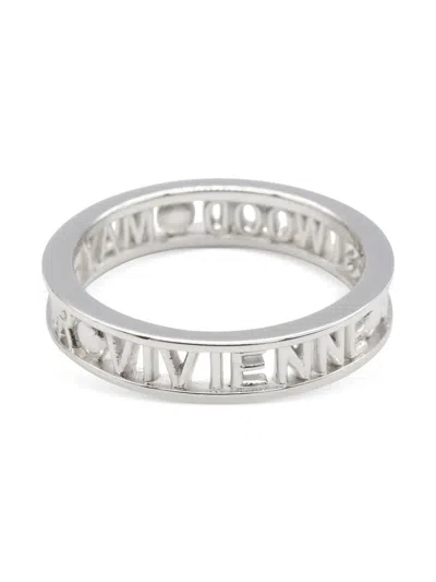 Pre-owned Vivienne Westwood Westminster Letter Details Ring In Silver