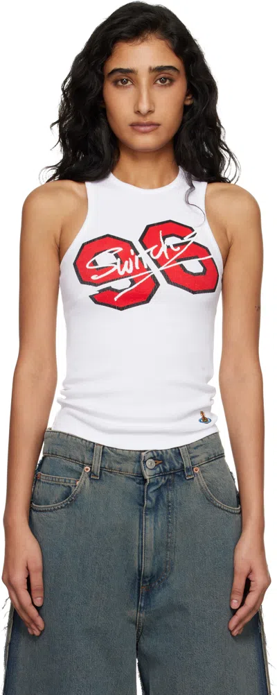 Vivienne Westwood White '96 Switch' 90s Tank Top
